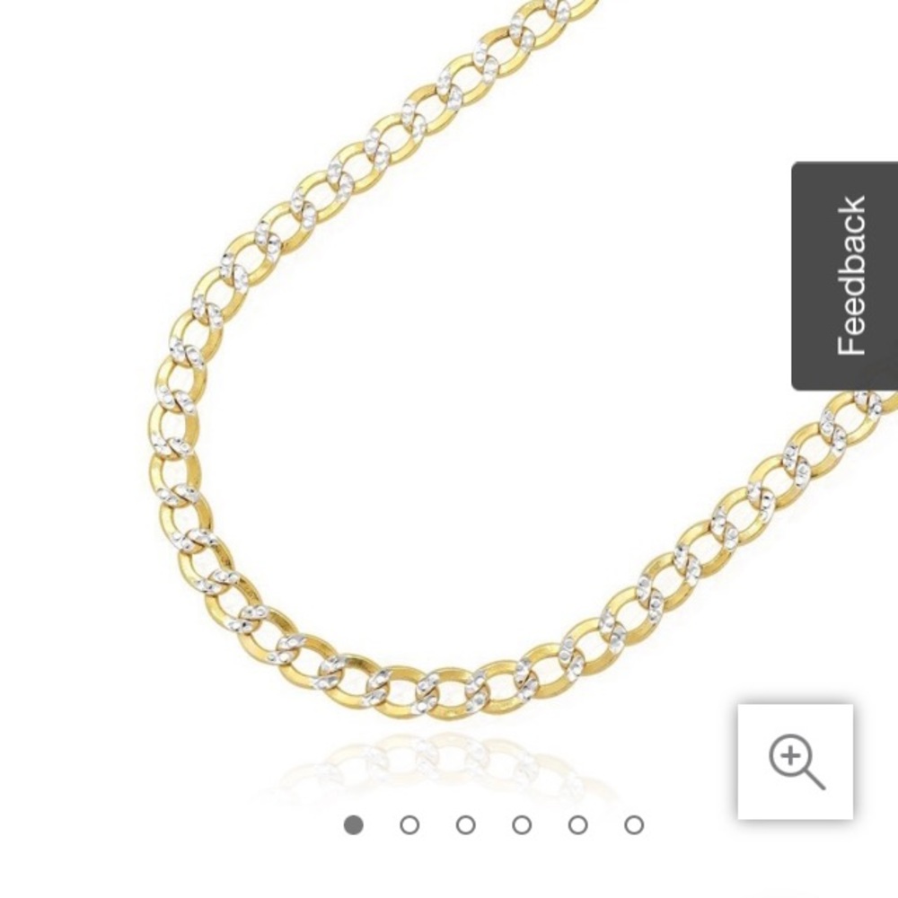 Isabelle Ecker Jewlery 20” Cuban Curb Chain necklace, yellow and white gold